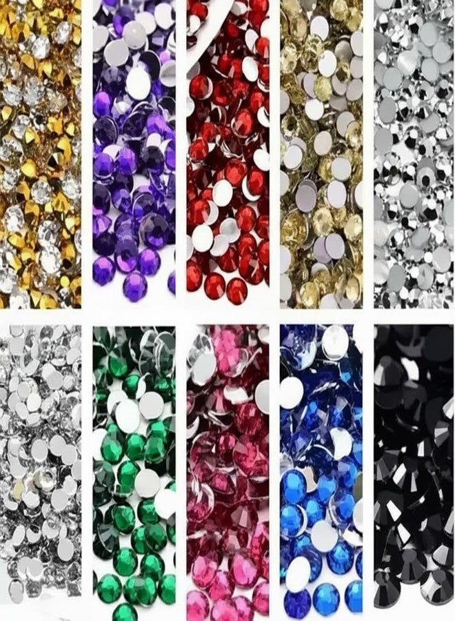 KHUSHA CREATIONS 1000 Pcs Multicolor Stones Beads Set (10 Packets) | Craft, Jewelry, Nail Art, DIY, Dress & Home Décor | Assorted Rhinestones for Creative Decoration, Festive Crafts & Art Projects - Image 1